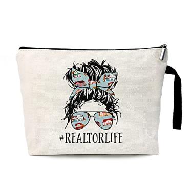 Imagem de ZHANTUONE Bolsa de cosméticos divertida Realtor Life, bolsa de maquiagem com zíper, bolsa de maquiagem, presentes de corretor de imóveis para mulheres, presentes de agradecimento a corretores de