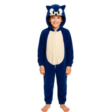 Imagem de Pijama Macacão Infantil Soni c/ Fantasia Soft Fleece Gamer