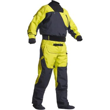 Imagem de Roupa Seca Para Caiaque, Roupas Secas De Tecido Impermeável De 4 Camadas Para Homens, Equipamento De Caiaque à Vela Com Zíper Frontal, Yellow, S