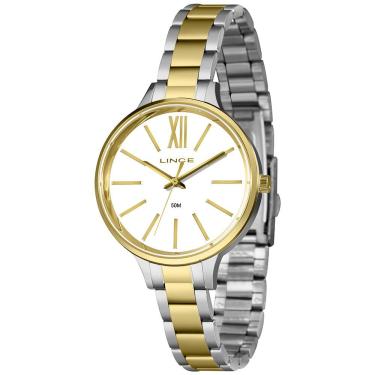 Imagem de Relógio Lince Feminino Analógico Bicolor Branco Lrth192l38 B3sk