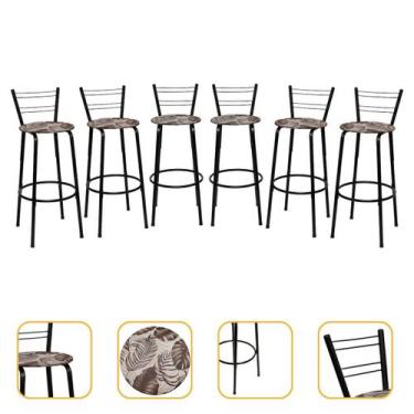 Imagem de Kit 6 Cadeiras Alta 70cm Flórida Cozinha Varanda Bancada Piscina Ilha 