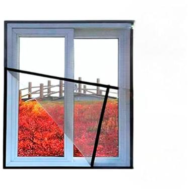 Imagem de Tela Mosquiteiro FortMesh 150x180cm Para Janelas Fixação com Velcro Anti-Insetos Lavável Reutilizável Respirável (Cinza) (Branco, 130x150cm)