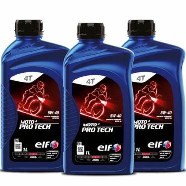 Imagem de Kit 3x Óleo Sintético 5w-40 Elf Moto 4 Pro Tech