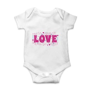 Imagem de Body Bebê Infantil Personalizada Frase Amor Love Carinho Roupa De Bebê