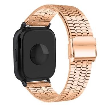 Imagem de Pulseira de Aço Inoxidável para Redmi Watch 5 Active, acessórios de relógio inteligente, cinto de substituição (rose gold)