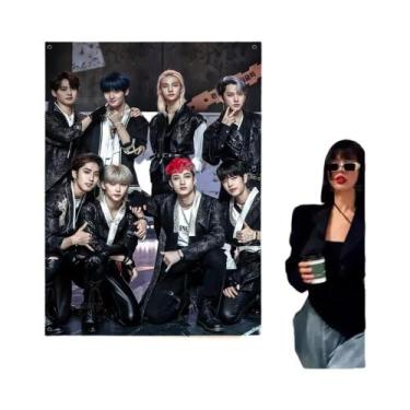 Imagem de Retro Stray Kids KPOP Poster Flag Studio Decoração De Interiores Vária