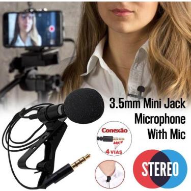 Imagem de Microfone de Lapela Para Celular Profissional Omnidirecional P3 Stereo