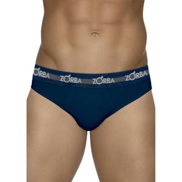 Imagem de Cueca Zorba Slip 764 Forro Frontal 100% Algodão, Marinho, M