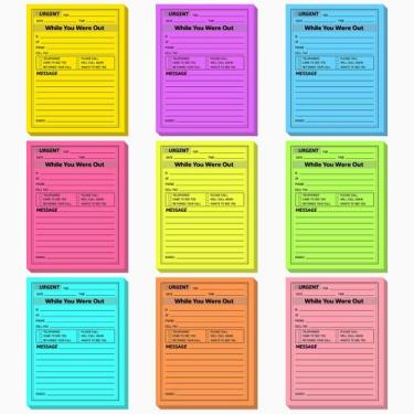 Imagem de Notas adesivas Eaasty While You Were Out 10x13cm 9 cores 40sht