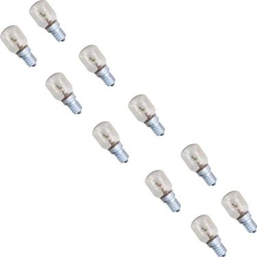 Imagem de 10 Lâmpadas Geladeira Forno Microondas Bocal E14 15W 110V - Brazan