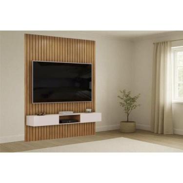 Imagem de Home p/ TV Trento 183x240cm Freijo/Off White - DJ Móveis