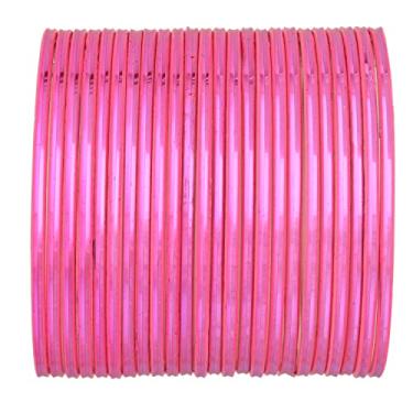 Imagem de Efulgenz Pulseiras de metal para mulheres, joias indianas, conjunto de duas dúzias de braceletes de liga brilhante simples e brilhante, conjunto de pulseiras de bollywood para noivas, acessórios de bijuteria para mulheres, 2-6, Metal, não conhecido