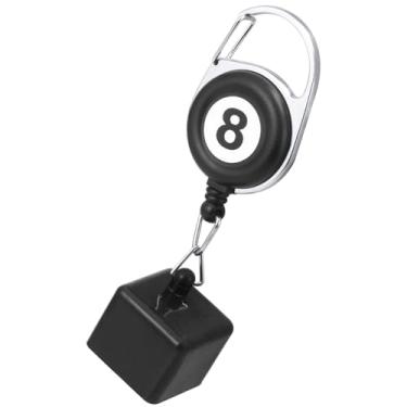 Imagem de HUIKANGSHENG Suporte de giz de bilhar, suporte de giz para taco de sinuca com chaveiro retrátil | Design portátil à prova de vazamento acessórios de bilhar para jogadores (preto)