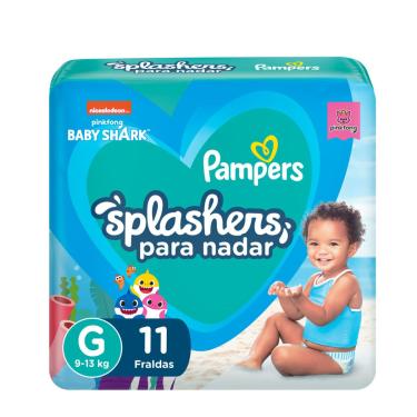 Imagem de Fraldas Descartáveis Para Água Pampers Splashers Baby Shark G 11 Unidades