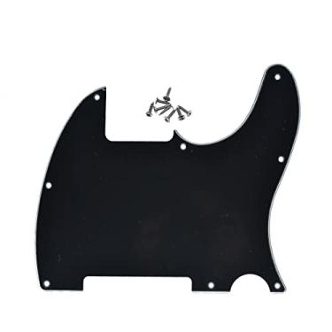 Imagem de Dopro 8 furos Tele placa de arranhão para guitarra em branco para FD Telecaster Esquire Preto 3Ply