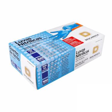 Imagem de Luva Nitrílica Descarpack Sem Pó Azul P 100 Unidades