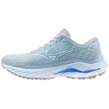 Imagem de Mizuno Tênis de corrida feminino Wave Inspire 20, Ceruleano/Branco, 8.5 Wide