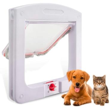 Imagem de Porta Portinha Passagem Pet Gato e Cachorro Tam M 19cm X 20cm(Branco)