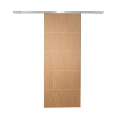 Imagem de Porta De Correr P- Verniz Frisada Kit Alumínio Fs Duplo - 210x100 - Va