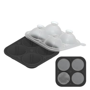 Imagem de Forma de de Silicone - Molde De De Basebol Novidade | Formas Divertidas De Esferas Grandes Com Molde De Liberação Fácil Para Arrefecimento Artesanal De Brandy Bourbon Whisky Para Homens E Mulheres