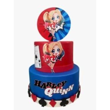 Imagem de Bolo fake arlequina cute - Catavento Festa dos Sonhos