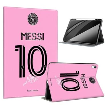 Imagem de ZERMU Capa para iPad (A16) 11ª/10ª geração 28.9 cm (2025/2022), Mess%i #10 Miam-i Soccer capa magnética à prova de choque [hibernar/despertar automático] com suporte para lápis, suporte de vários
