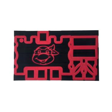 Imagem de Next Level Inc | Almofadas Turtlebox Seadek | Serve para modelos Gen 2 e Gen 3 | Design personalizado de tartaruga Ninja | Suporte adesivo | Acessórios de alto-falante Turtlebox | Preto/Vermelho rubi