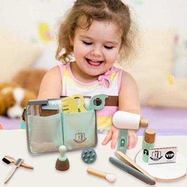 Imagem de ZJchao Role de Maquiagem para Crianças, Conjunto de Brinquedos de Brinquedos de Simulação de Madeira