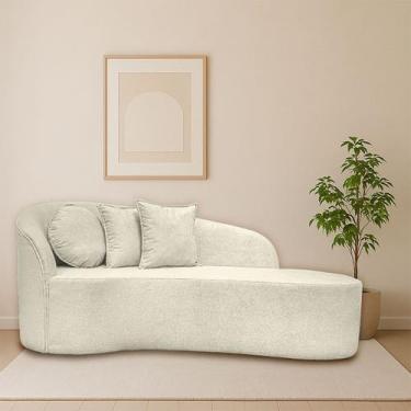 Imagem de Sofá Orgânico Feijão Curvo Design Elegante Para Sala e Estúdio Bouclé 