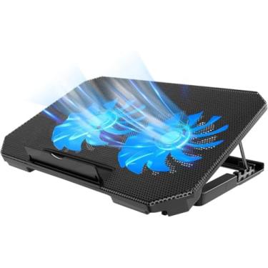 Imagem de Base Suporte Notebook Refrigerada Ajustável Até 17 Polegadas Com Usb e Silencioso Suporte Notebook Base Refrigerada com 2 Coolers LED Azul Até 17 Polegadas Ajustáve