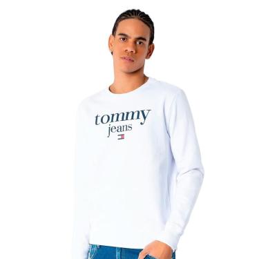 Imagem de Moletom Tommy Jeans Masculino Regular Crewneck Modern Corp Logo Branco-Masculino