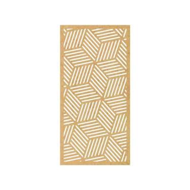 Imagem de Quadro Decorativo Mdf Cru Cubos Abstratos 40X20Cm