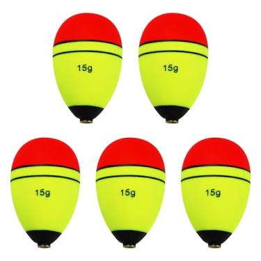 Imagem de CWSDXM Flutuadores deslizantes, boias e boias de pesca de EVA para peixe, Walleye, Panfish e robalo, boias deslizantes ajustáveis com flutuação de 9,9 g a 129,9 g (boia afiada de ovo, flutuação de 15