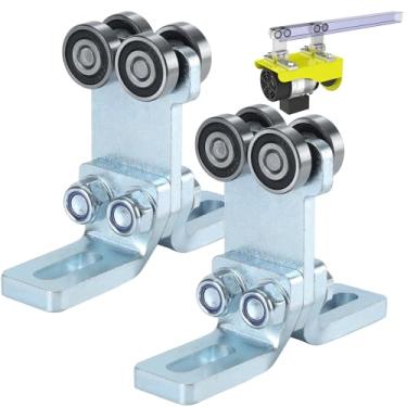 Imagem de Fuperoo Conjunto de carrinho elétrico de 4 rodas - Rolos de carrinho de guincho. Ideal para sistemas de elevação de garagem. Para uso com canal de suporte Unistrut de 3,5 cm de largura e todos os