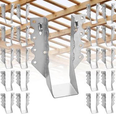 Imagem de ACXFOND 25 cabides de viga 2 x 6 ganchos galvanizados para madeira, telhados, decks, pisos e tetos (largura interna de 40 mm)