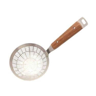 Imagem de IEUDNS Filtro de aço inoxidável com isolamento térmico versátil, peneira, colher para cozinhar bolinhos e fritar batatas fritas, Médio