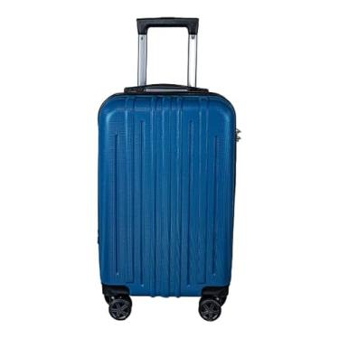 Imagem de Mala de Bordo 10KG Madri ABS Listrada Leve Giratória Anac (Azul Marinho)