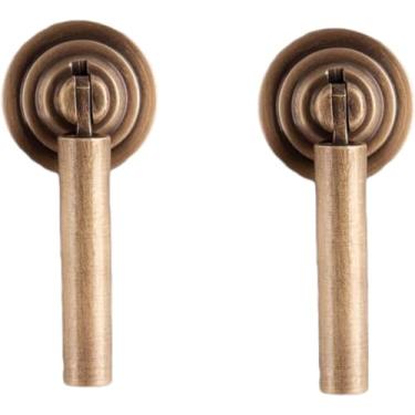Imagem de Maçaneta Para Móveis 2 Pcs Alça De Latão Puro Em Forma De Gota Tag Gaveta Porta Do Armário Pingente De Furo único Alça Pequena, J Small Bronze