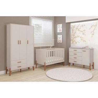 Imagem de Conjunto Quarto Bebê Infantil Elegante Completo Íris 100%MDF - Mega Es