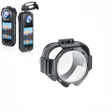 Imagem de LICHIFIT Capa protetora de lente de vidro temperado óptico de encaixe para câmera panorâmica Insta360 X5 Tampa de lente HD anti-embaciamento acessórios de armação