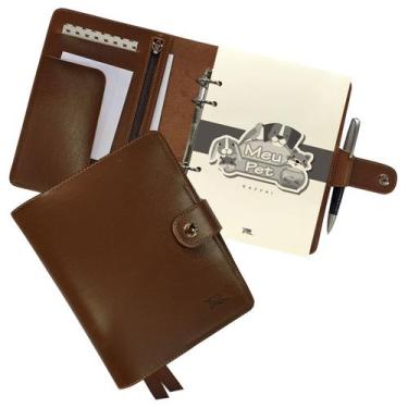 Imagem de Agenda Meu Pet 194-R Personalizada Raffai Couros, Caramelo