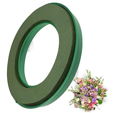 Imagem de DOITOOL Anel de espuma de flor com ventosa, blocos de espuma molhada de isopor verde, bloco de espuma floral, arranjos florais artificiais, lama para decoração de carro de casamento florista, 140 g