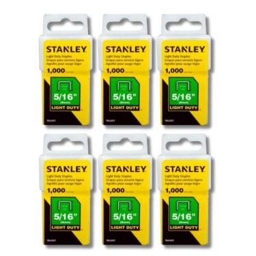 Imagem de Kit 6 Grampos Grampeador 8mm 5/16" Stanley Tapeceiro Marceneiro Pistol