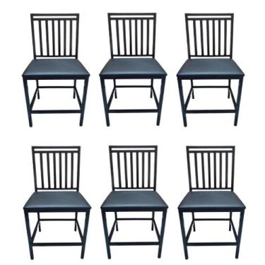 Imagem de Jogo 6 Cadeiras Cozinha E Sala Jantar Reforçada Liane Preto - BRAUNA I