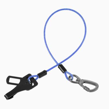 Imagem de Cinto de segurança de cachorro para carro, atualizado 3 em 1 para uso pesado, arnês de carro com trava de gancho e fivela, mosquetão giratório de liga de zinco (azul, 80 cm)