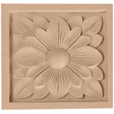 Imagem de Ekena Millwork ROS05X05DGMA roseta de flor grande para cachorro, 13,5 cm x 12,5 cm x 13,8 cm x 1,8 cm, bordo