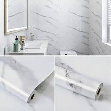 Imagem de Kit 3 Papel Adesivo Envelopamento Móveis Marmore 5mX40cm Top