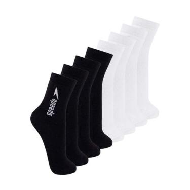 Imagem de Kit com 8 Pares de Meias Esportiva Cano Médio Speedo 8032 Colorido, Pr