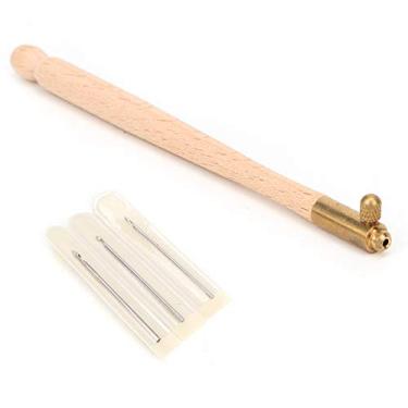 Imagem de Dioche Conjunto de Gancho de crochê Ergonômico Com 3 Agulhas de Bordado para tricô e Bordado Com Miçangas - Madeira Premium e Construção de Aço Inoxidável