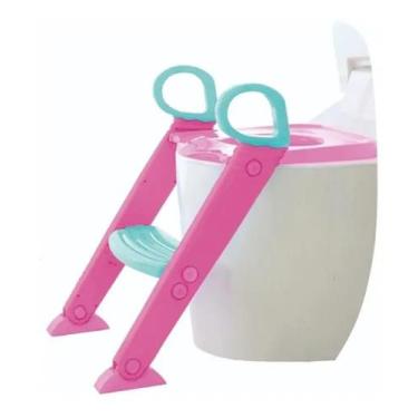 Imagem de Redutor Assento Sanitário Infantil Escadinha Baby Style Rosa